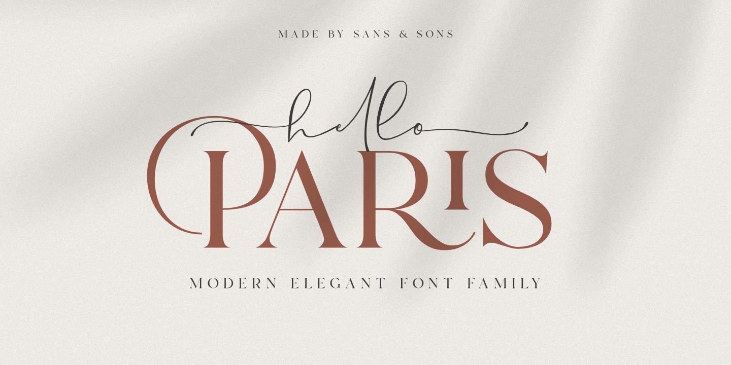 Beispiel einer Hello Paris Serif Medium-Schriftart